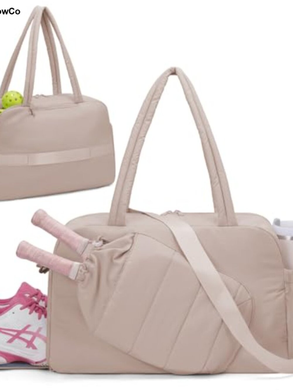 Pickleball Tote Bag Paddle & Ball Pockets Shoe Compartment 25L